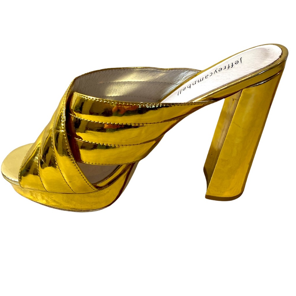Jeffrey Campbell Gold Cross Strap Platform Shoe